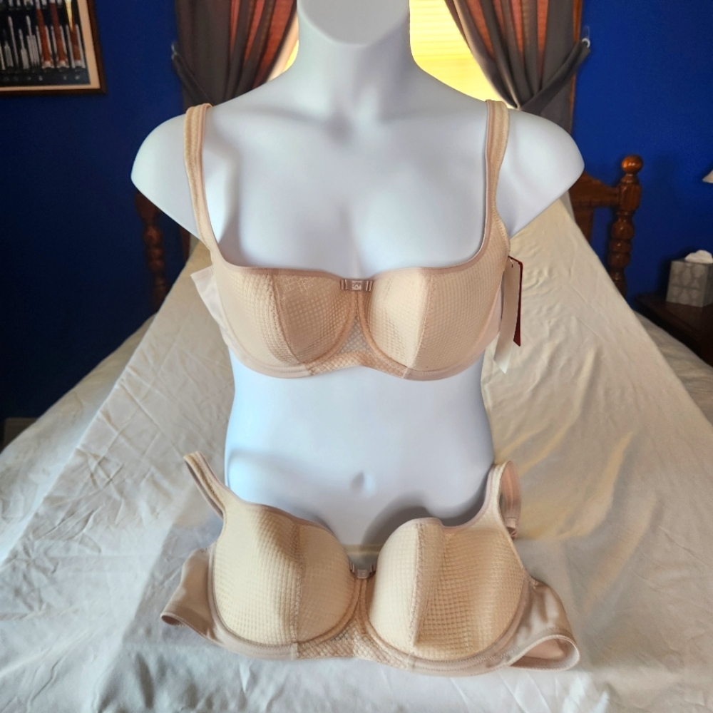 ROSME KAMILA NWT NWOT Lot of 2 Balconette Bras Beige 42C US UK 95C EUR 110C FR